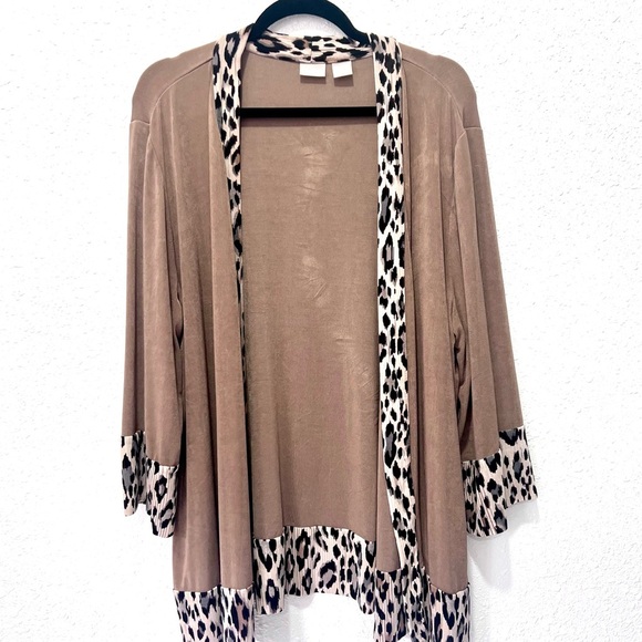 Chico's Travelers Slinky Animal Print Cardigan 4. 20/22 - Picture 1 of 8